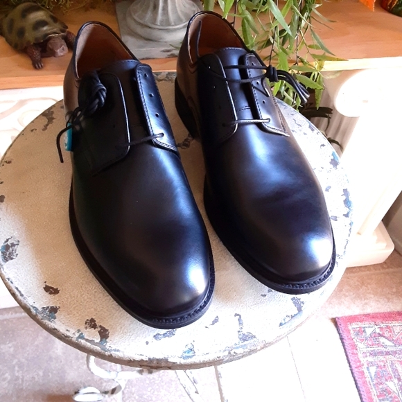 NWT, Johnston & Murphy,  XC4, SHEEPSKIN,  12XW, BLK,  Plain Toe Lace Up - Picture 1 of 11